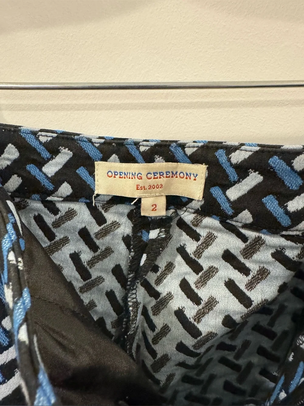 Opening Ceremony Size 2 Navy Patterned Men's Stretch Pants